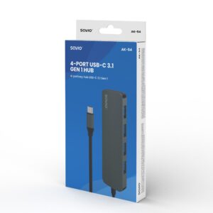 SAVIO Hub USB-C - 4 x USB-A, AK-54 - Image 3