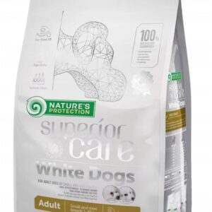 NATURE'S PROTECTION Superior Care White Dogs Free Grain Adult Small Lamb - sausas šunų maistas - 10 kg