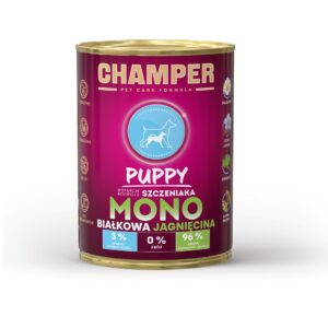 CHAMPER Puppy Monoprotein Lamb - drėgnas ėdalas šunims - 400g