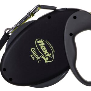 Flexi NEON GIANT L 8 m Juoda, Geltona Šuo Susitraukiantis pavadėlis - Image 2