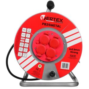 VERTEX PB25METAL 3x2,5 mm juodos spalvos prailginimo kabelis - Image 2