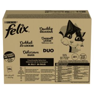 PURINA Felix Fantastic Duo Mix Countryside - šlapias kačių maistas - 120x85g