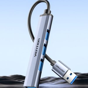 Vention CKOHB sąsajos šakotuvas USB 3.2 Gen 1 (3.1 Gen 1) Type-A 5000 Mbit/ai Pilka - Image 2