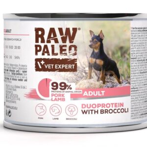 RAW PALEO Duoprotein Pork & Lamb Adult - drėgnas ėdalas šunims - 200g