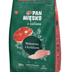 PAN MIĘSKO with herbs Beef with rabbit M - sausas maistas šunims - 9kg