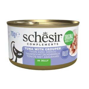 SCHESIR Tuna with grouper in jelly - šlapias kačių maistas - 70g