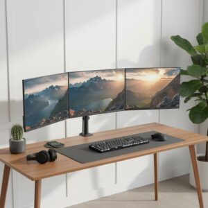 Maclean 3 monitorių laikiklis, dujinė spyruoklė, 17–27 coliai, 2–8 kg, juodas, MC-137