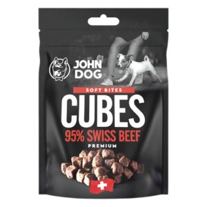 JOHN DOG Soft Bites Cubes Beef 95% - skanėstas šunims - 120g