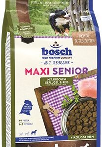 Bosch Hundefutter Maxi Senior Geflügel, 1er Pack (1 x 12.5 kg) 12,5 kg Paukštiena, Ryžiai