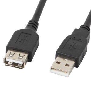 Lanberg CA-USBE-10CC-0007-BK USB kabelis USB 2.0 0,7 m USB A Juoda