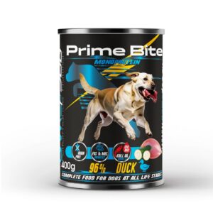 PRIME BITE Monoprotein Duck with zucchini - drėgnas ėdalas šunims - 400g