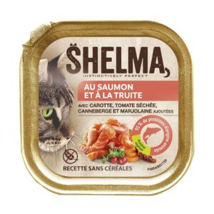 SHELMA Salmon and trout pate - šlapias kačių maistas - 100g - Image 1