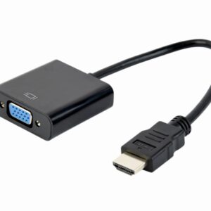 Gembird A-HDMI-VGA-04 vaizdo kabelio adapteris 0,15 m VGA (D-Sub) HDMI A tipo (standartinis) Juoda