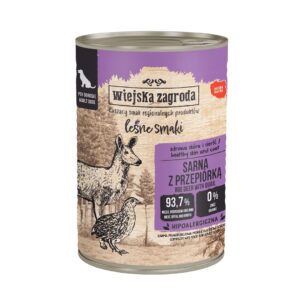 WIEJSKA ZAGRODA Forest Flavours Roe deer with a quail - drėgnas ėdalas šunims - 400g