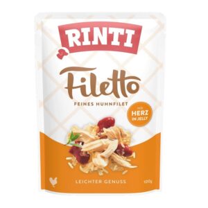 RINTI Filetto Chicken fillet with hearts - drėgnas ėdalas šunims - 100g
