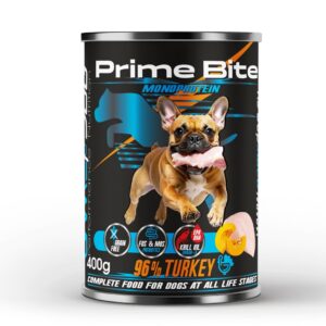 PRIME BITE Monoprotein Turkey with pumpkin - drėgnas ėdalas šunims - 400g