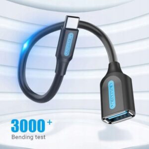 Vention CCVBB USB kabelis USB 3.2 Gen 1 (3.1 Gen 1) 0,15 m USB C USB A Juoda - Image 3