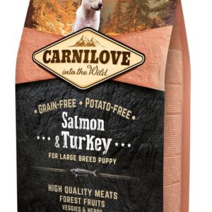 CARNILOVE Puppy Salmon and turkey Large breeds - sausas maistas šunims - 4kg