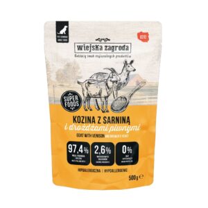 WIEJSKA ZAGRODA Goat and venison - drėgnas ėdalas šunims - 500g