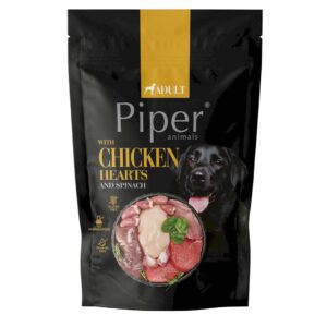 PIPER ANIMALS with chicken hearts and spinach - drėgnas ėdalas šunims - 500g