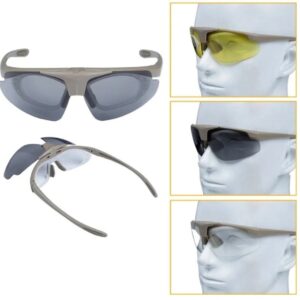 Wosport Tan šaudymo akiniai - 3 keičiami skydeliai, dirželis - Image 3