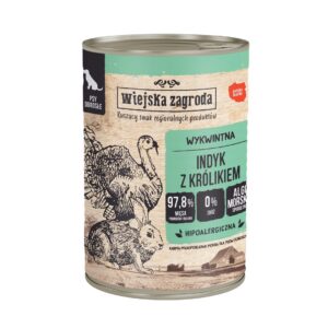 WIEJSKA ZAGRODA Turkey with rabbit - drėgnas ėdalas šunims - 400g
