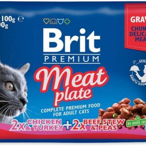 BRIT Premium Cat Meat Plate - drėgno kačių ėdalo - 4x100g