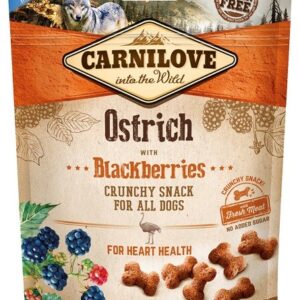 CARNILOVE Fresh Crunchy Ostrich su gervuogėmis - skanėstas šunims - 200 g