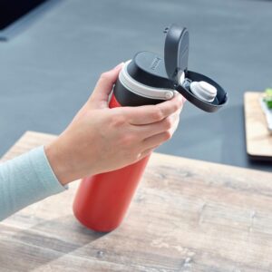 Leifheit 03273 kelioninis puodelis 600 ml Juoda, Raudona Nerūdijančiojo plieno - Image 3