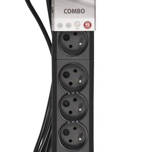 Activejet COMBO 6GN 3M elektros tinklo ilgintuvas 6 AC išvestis(ys / čių) Vidaus Juoda - Image 3