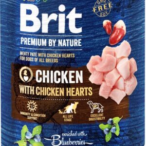 BRIT Premium by Nature Chicken with hearts - Šlapias maistas šunims - 800 g