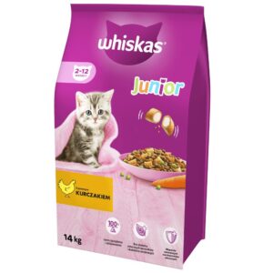 WHISKAS Junior with chicken - sausas kačių maistas - 14kg