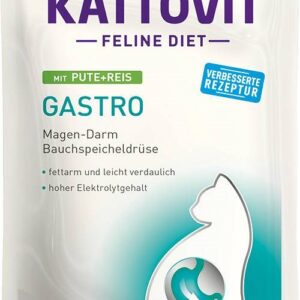 KATTOVIT Feline Diet Gastro Turkey with rice - šlapias kačių maistas - 85g