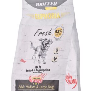 BIOFEED Euphoria Fresh Adult Medium & Large Turkey with lamb - sausas maistas šunims - 2kg - Image 2
