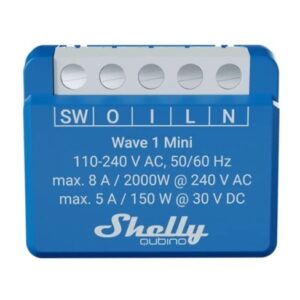 Shelly Qubino Wave 1 Mini LR Išmanusis jungiklis  Z-Wave Mėlyna