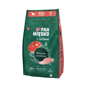 PAN MIĘSKO with Herbs Beef with Rabbit M - sausas maistas šunims - 3kg