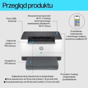 HP LaserJet Wireless Black and white Spausdintuvas, Duplex