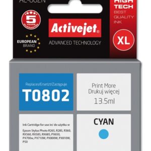 Activejet AE-802N rašalas (pakaitinis Epson T0802; Supreme; 13,5 ml; mėlynas)