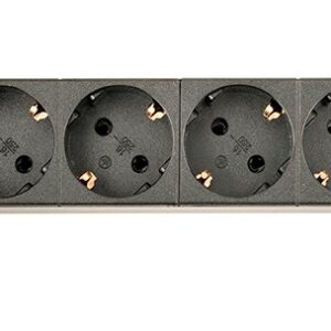 EnerGenie EG-PDU-014 maitinimo skirstytuvas (8 Schuko lizdai, 1U, 16A, Schuko kištukas, 3m, juoda spalva)