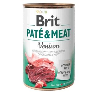 BRIT Paté & Meat su elniena - šlapias šunų maistas - skardinė - 400 g