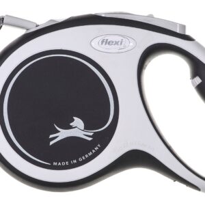 Flexi New Comfort M Tape 5 m Juoda Šuo Susitraukiantis pavadėlis