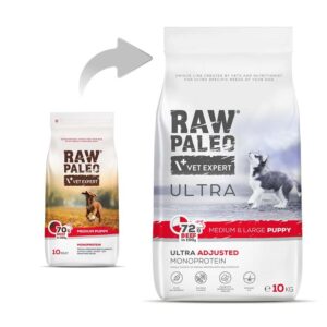 RAW PALEO Ultra Medium&Large Puppy Beef - sausas maistas šuniukams - 10 kg - Image 3