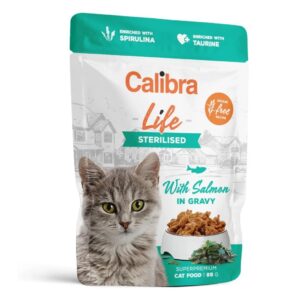 CALIBRA Cat Life pouch Sterilised Salmon in gravy - šlapias kačių maistas - 85g
