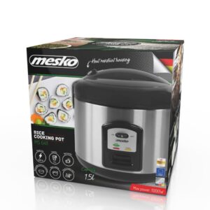 Mesko MS 6411 ryžių virimo aparatas Juoda, Nerūdijančiojo plieno 1000 W - Image 2