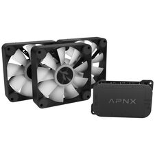APNX FP1-R PWM Fan, Reverse Blade, PWM, ARGB – 3-Pack, Black
