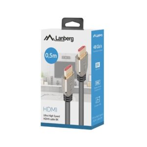 Lanberg CA-HDMI-30CU-0005-BK kabelis  HDMI 0.5 m HDMI Typu A (Standard) 8K 60Hz - Image 3