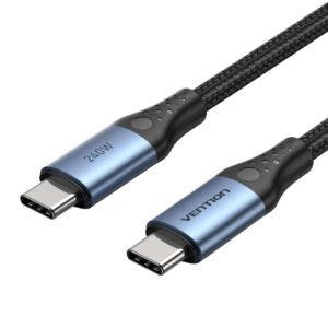 Vention USB 2.0 5A 240W 1,5 m JUODAS USB-C į C kabelis