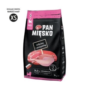 PAN MIĘSKO Veršiena su putpele XS - sausas maistas šuniukams - 9kg