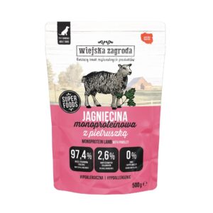 WIEJSKA ZAGRODA Monoprotein Lamb - drėgnas ėdalas šunims - 500g