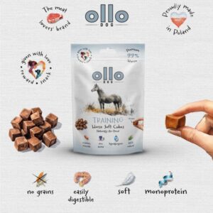 OLLO Air Dried Training Horse Cubes - skanėstas šuniui - 80g - Image 3